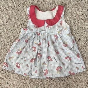 Cute My Melody Babydoll Blouse Top with Pink Peter Pan Collar